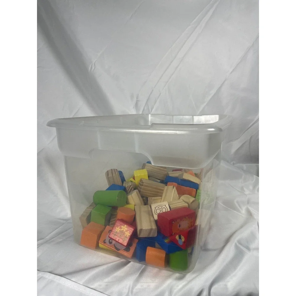 Wooden Building Blocks Toy Set Colorful Educational‎ STEM Learning Blocks